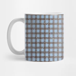 light blue mask golden lattice pattern on light blue face mask Mug